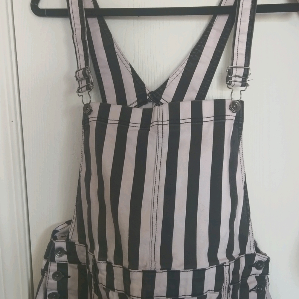 BlackHeart Hot Topic Shorts Striped Coveralls